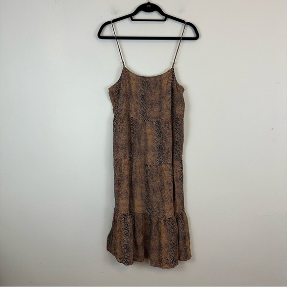 Volcom | Women's Snakedown Animal Print Tiered Midi Dress Size Small - Picture 2 of 6